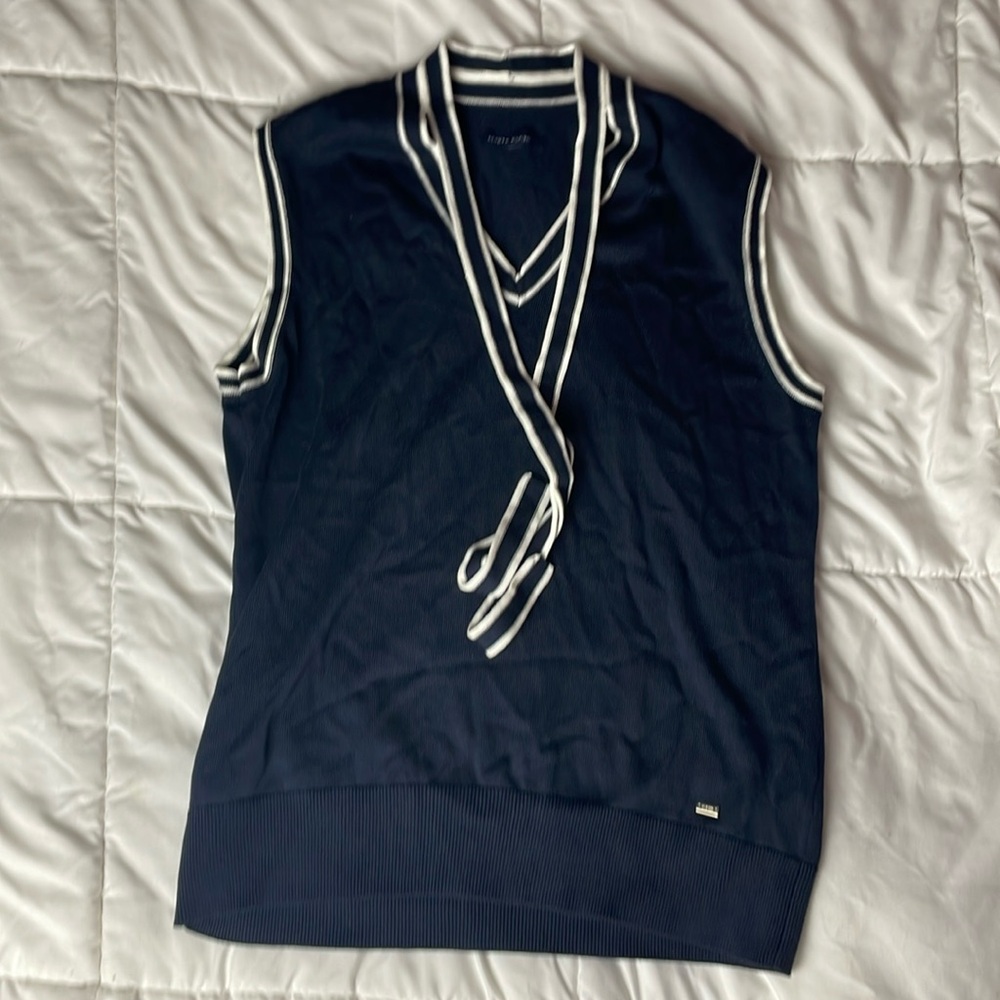 Tommy Hilfiger, navy and white knitwear sleeveless